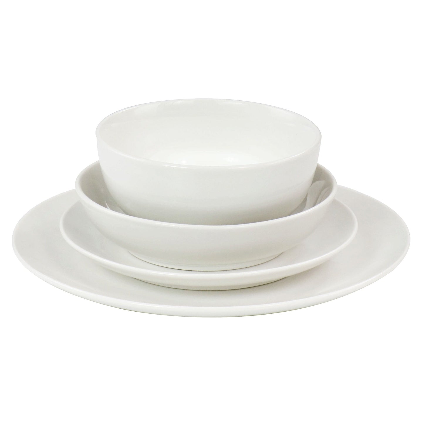 16 Piece Double Bowl Dinnerware Set in Porcelain