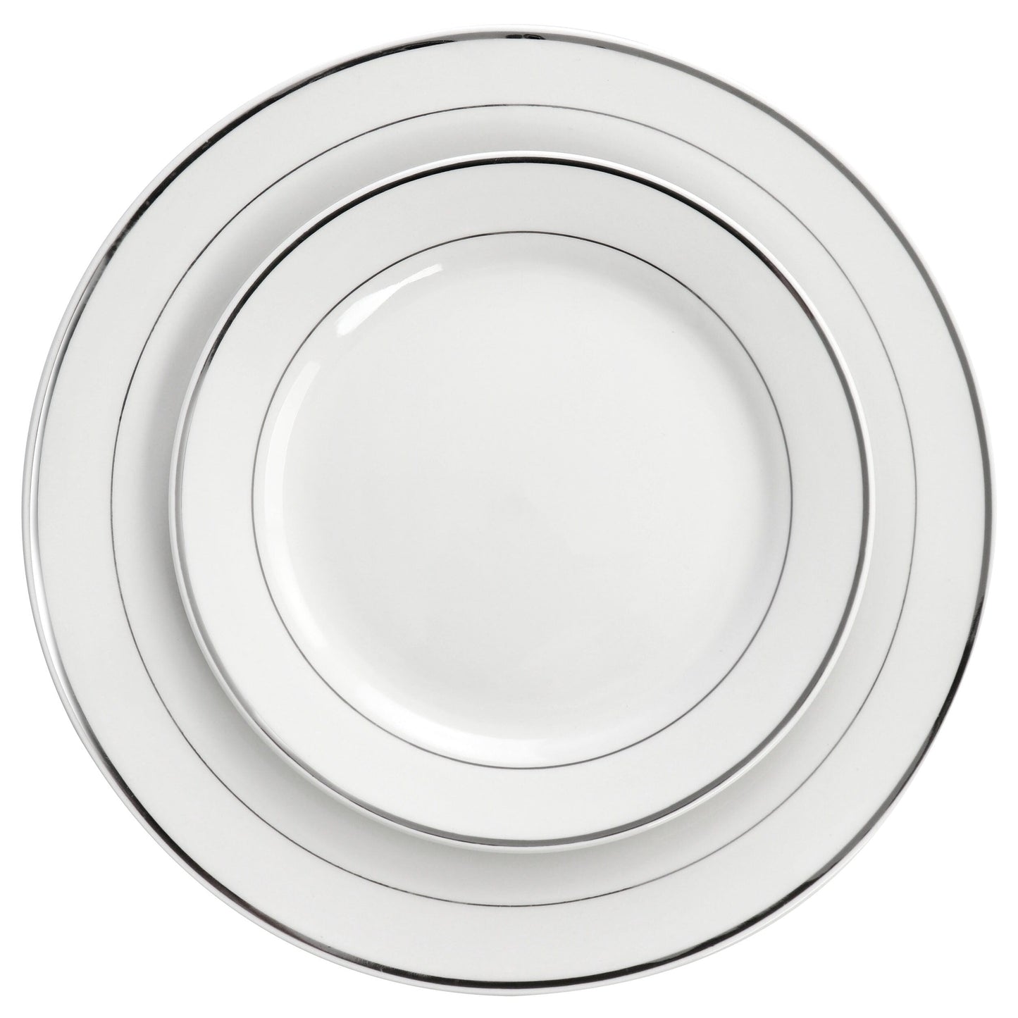 16 Piece Round Porcelain Double Bowl Dinnerware Set