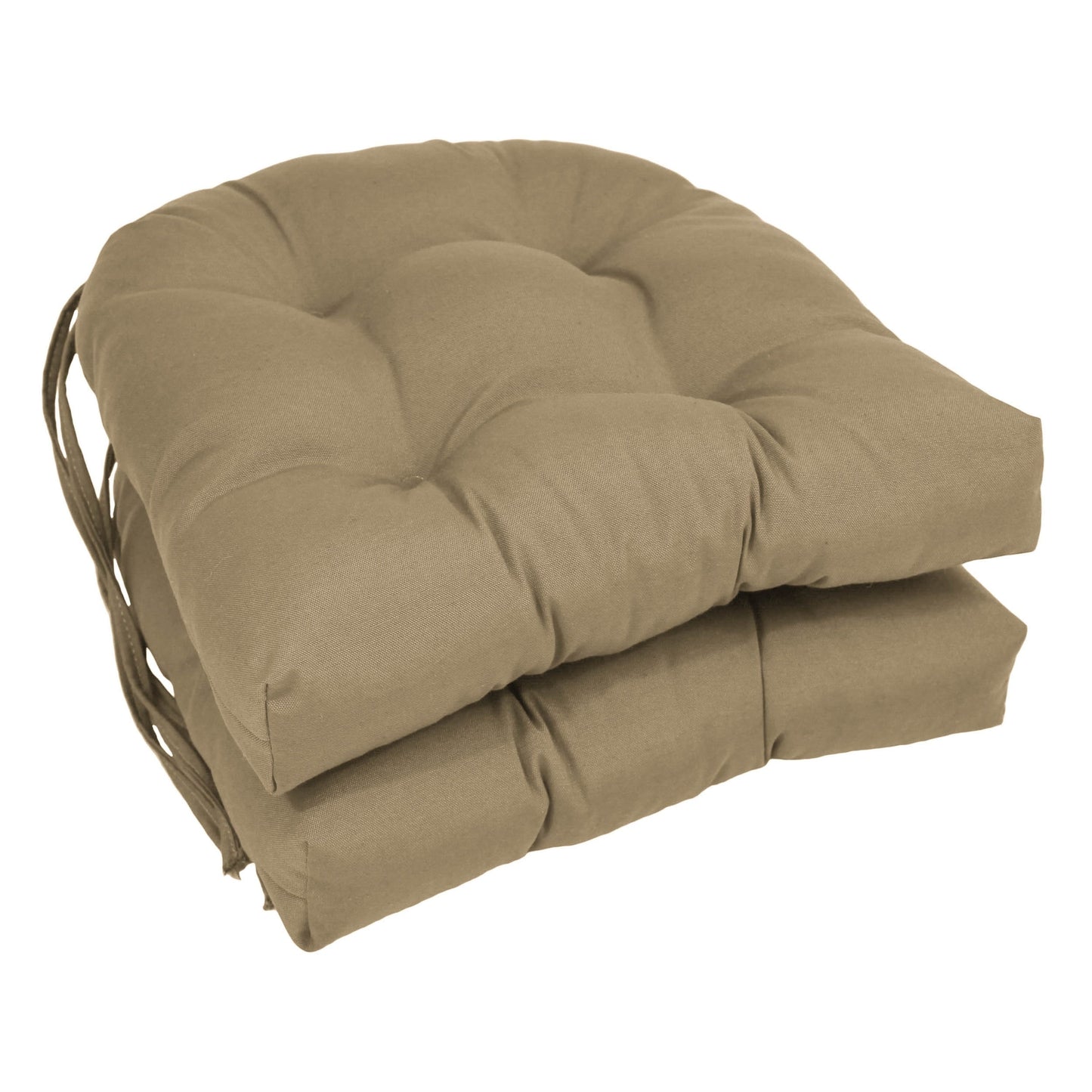 16-inch U-Shaped Indoor Twill Chair Cushions (Set of 2, 4, or 6) - 16 x 16