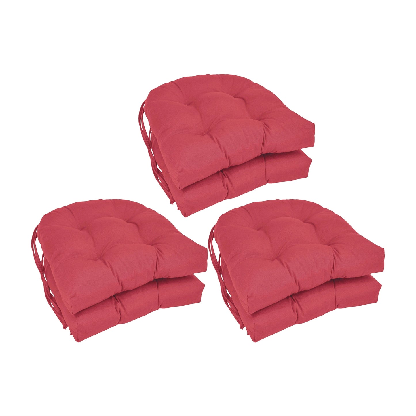 16-inch U-Shaped Indoor Twill Chair Cushions (Set of 2, 4, or 6) - 16 x 16