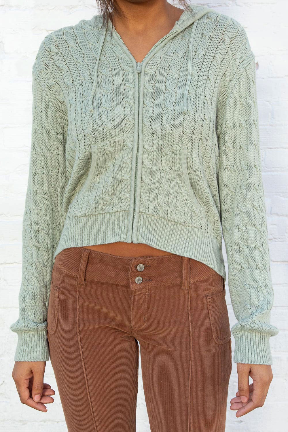 Ayla Cable Knit Zip-Up Sweater