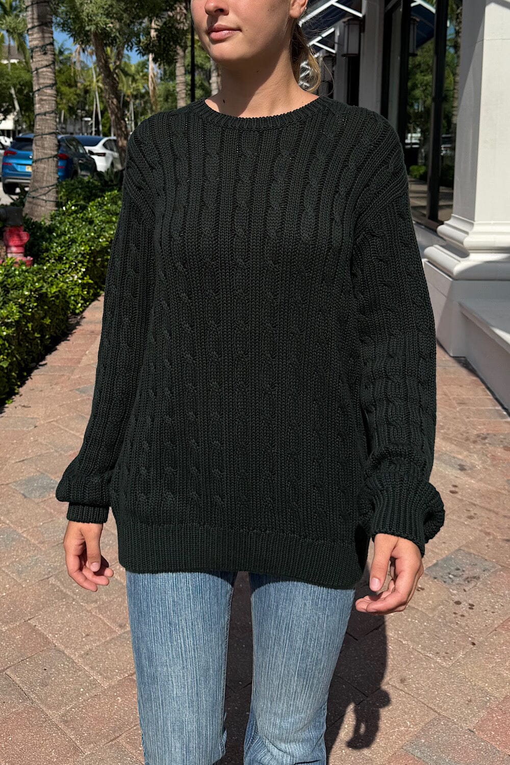 Brianna Cotton Cable Knit Sweater