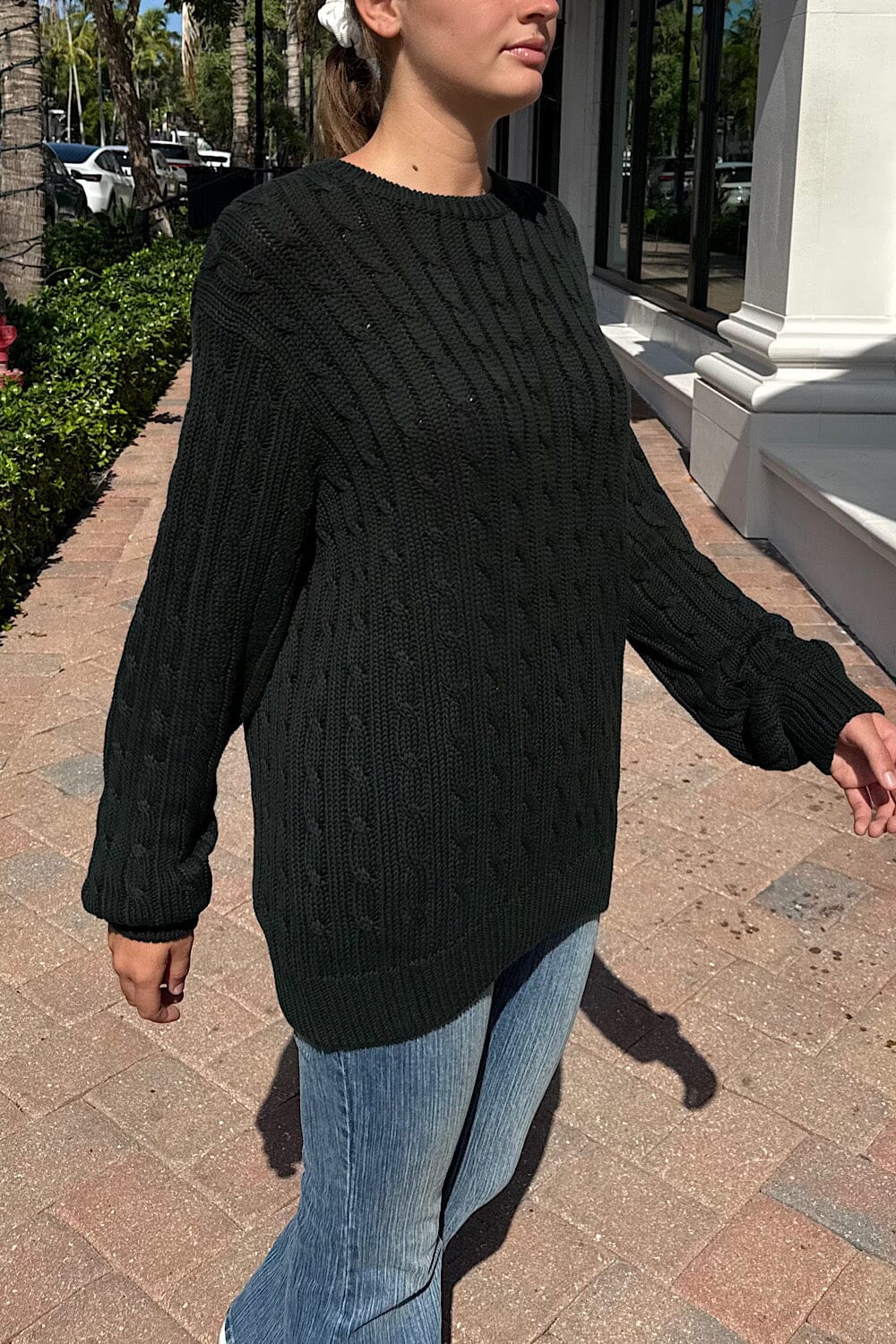 Brianna Cotton Cable Knit Sweater