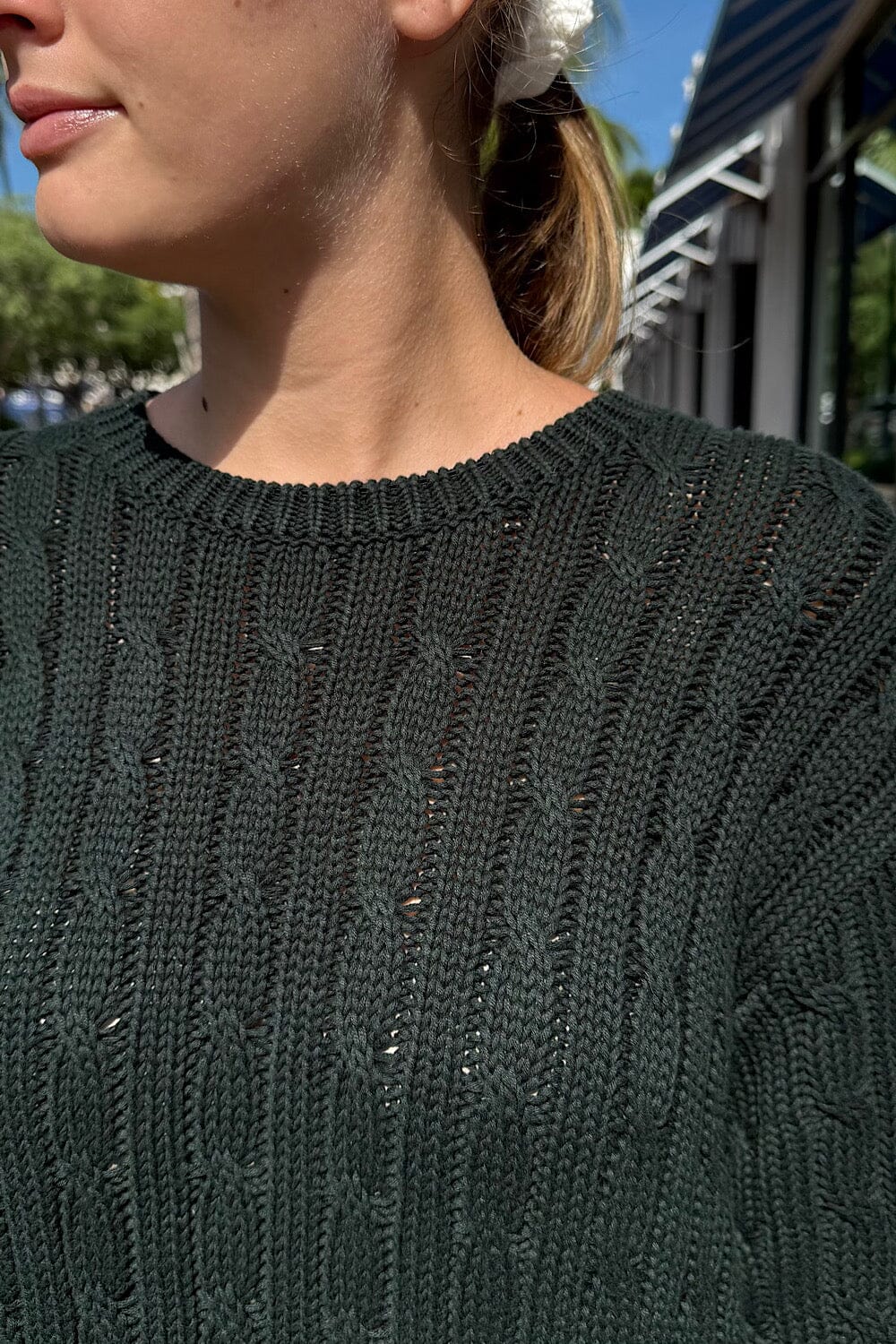 Brianna Cotton Cable Knit Sweater