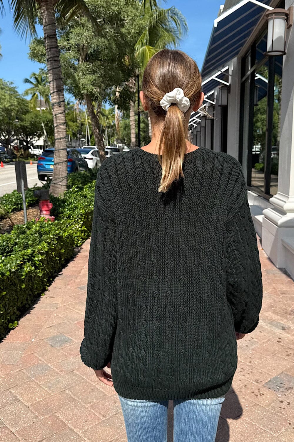 Brianna Cotton Cable Knit Sweater