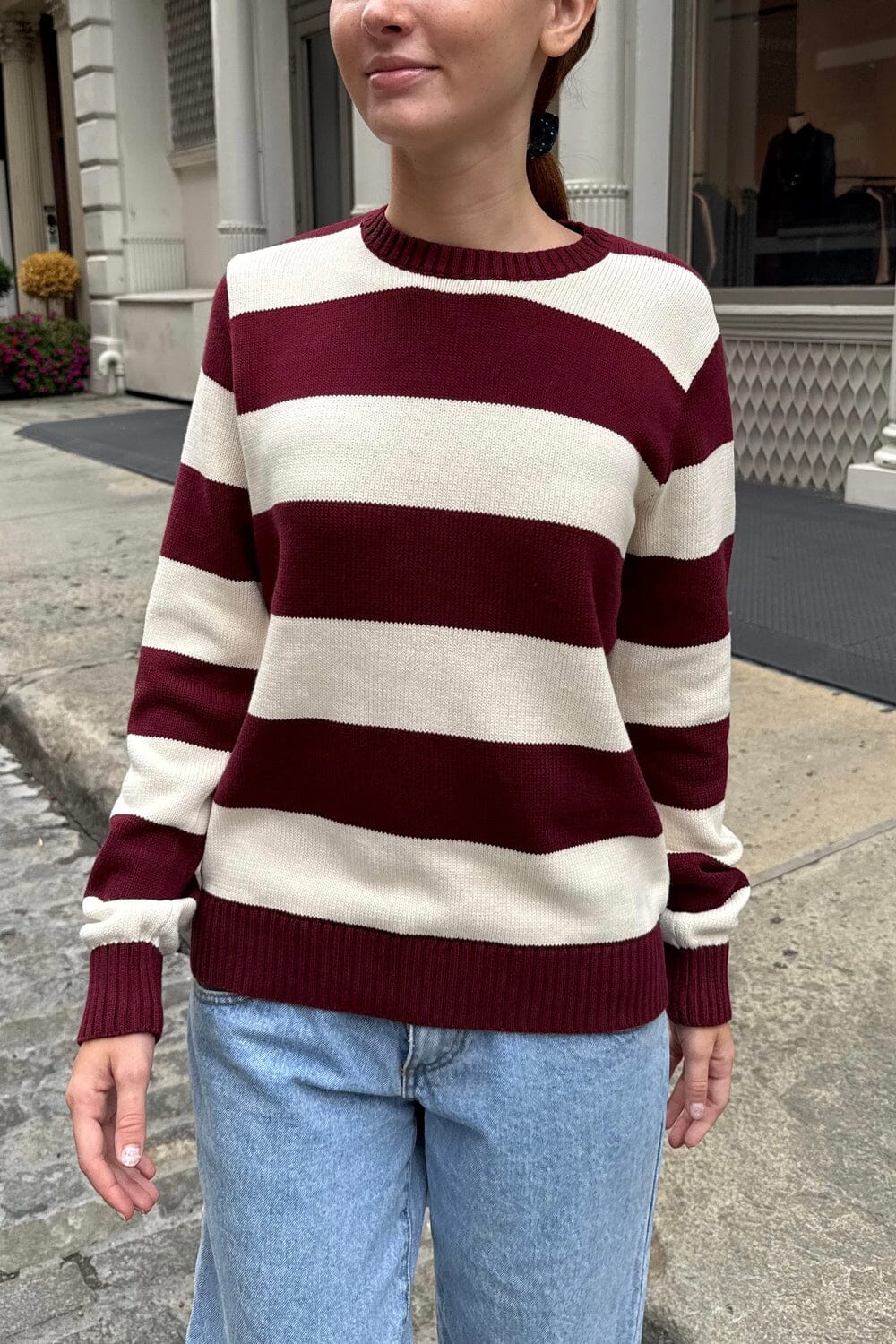 Brianna Cotton Thick Stripe Sweater