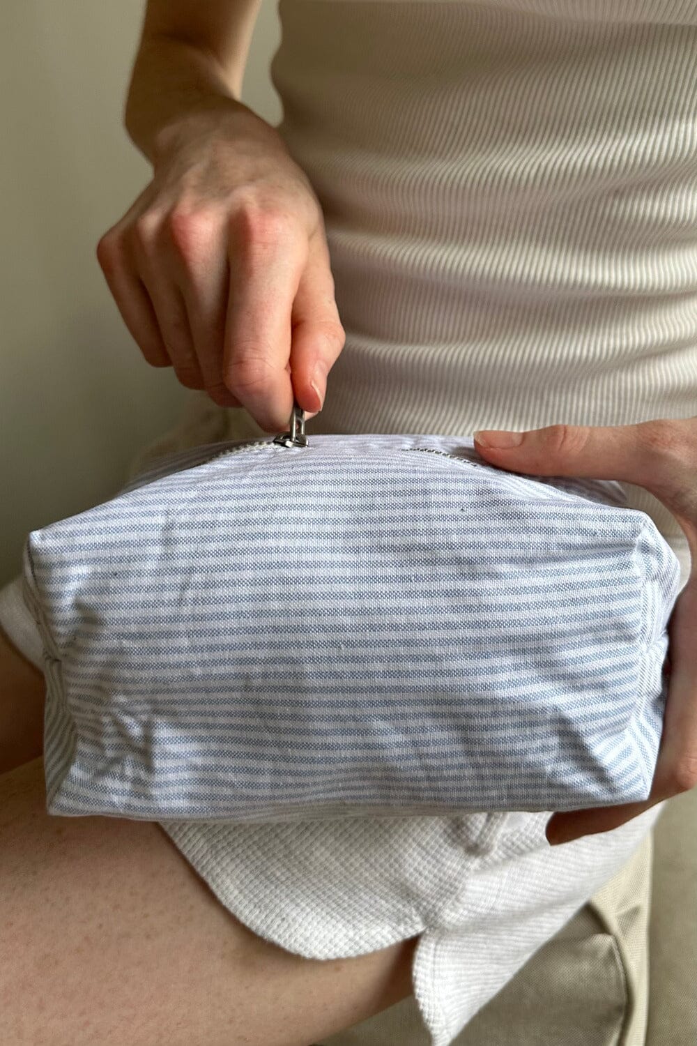Striped Makeup Bag