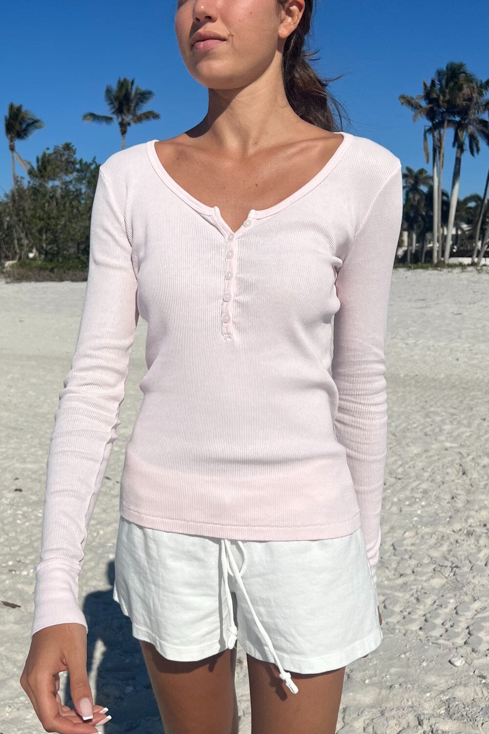 Zelly Long Sleeve Ribbed Top