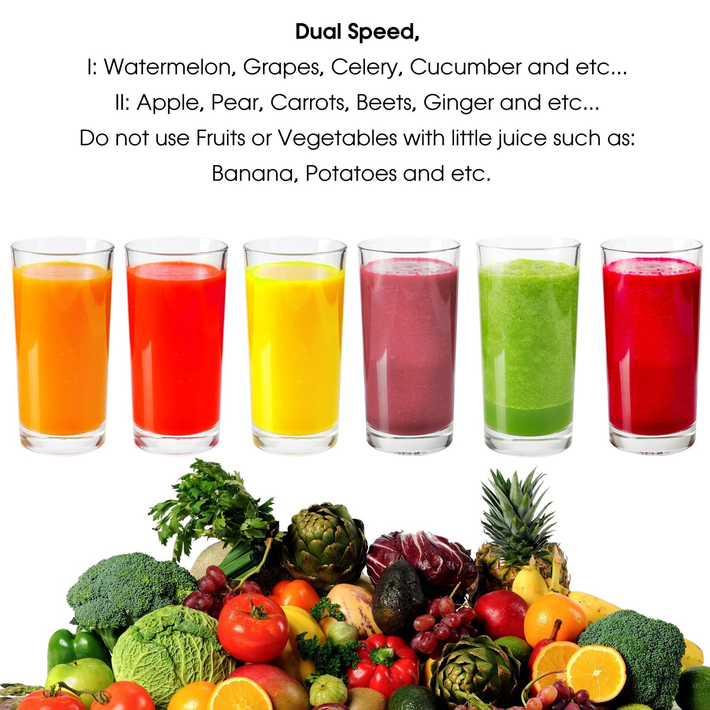 Wide Mouth Stainless Steel 2 Speed Centrifugal Juicer