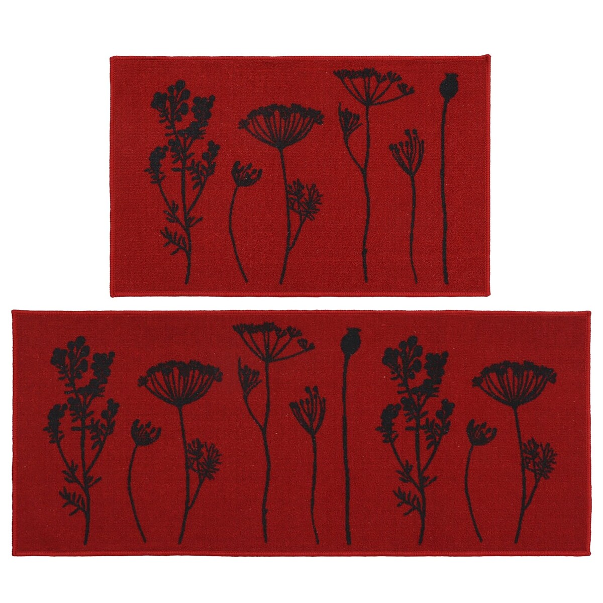 Wool Effect Wildflowers Kitchen Mat or Runner Rug