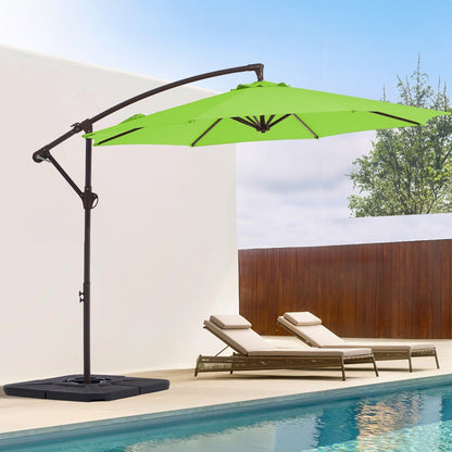10ft Steel Crank Lift Hanging Offset Cantilever Umbrella