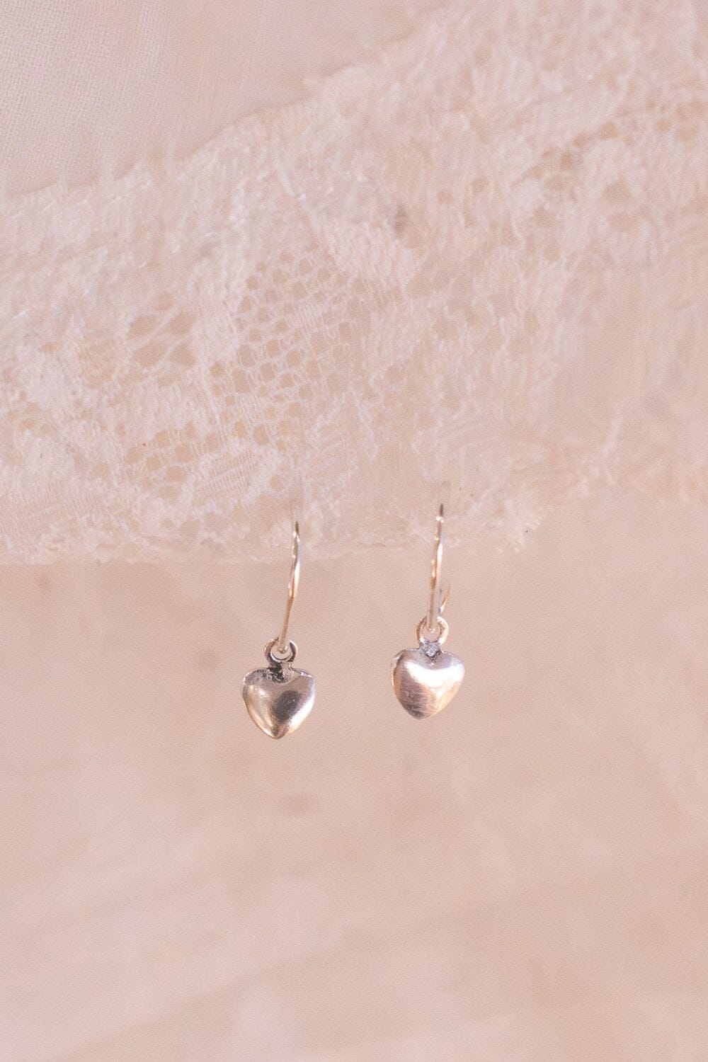 Sterling Silver Heart Charm Earrings