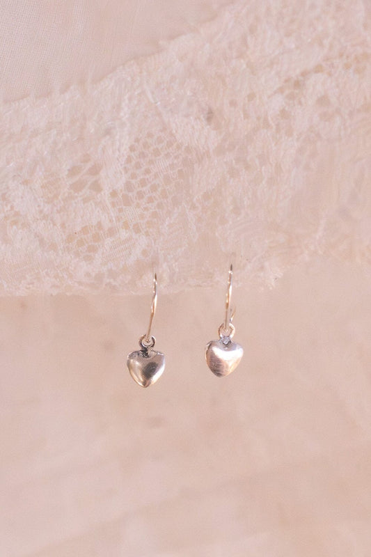 Sterling Silver Heart Charm Earrings