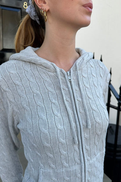 Ayla Cable Knit Zip-Up Sweater