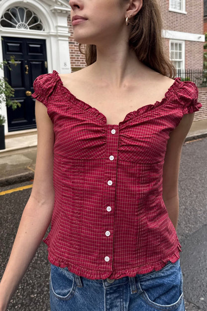 Elena Plaid Top