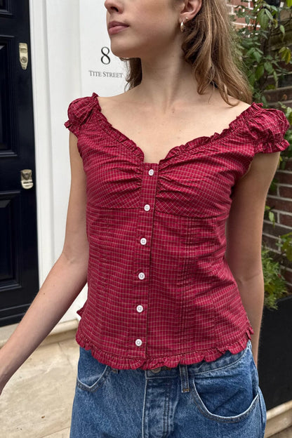 Elena Plaid Top