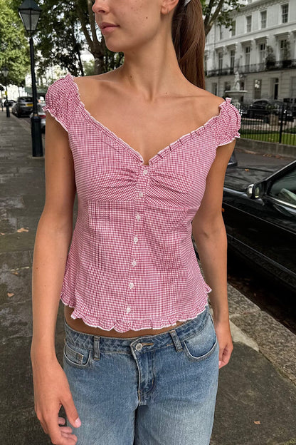 Elena Gingham Top