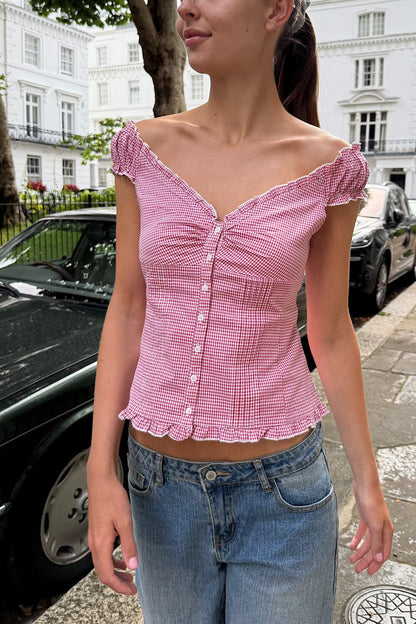 Elena Gingham Top