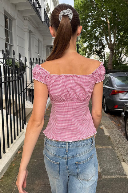 Elena Gingham Top