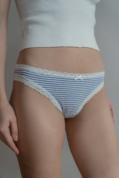 Stripe Scallop Bow Underwear