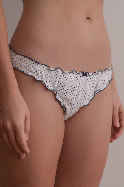 Polka Dots Scallop Bow Underwear