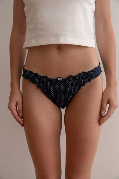 Polka Dots Scallop Bow Underwear