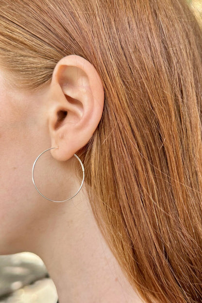 Sterling Silver Thin Hoop Earrings