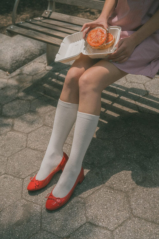White Knee Socks