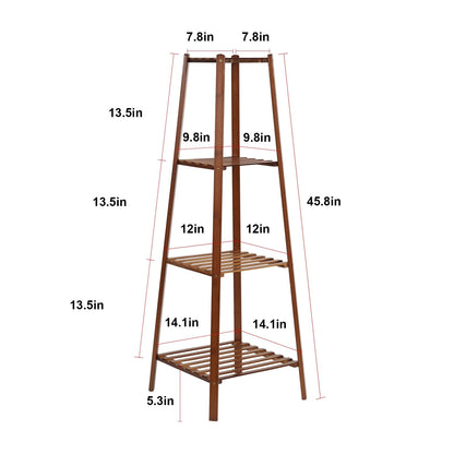 Wooden Flower Stand Plant Frame Balcony Multi-Tier Potted Shelving
